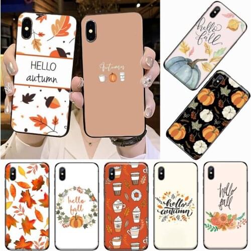Pumpkin happy autumn fall Customer Phone Case For iphone 5 5s 5c se 6 6s 7 8 plus x xs xr 11 pro max coque shell funda hull
