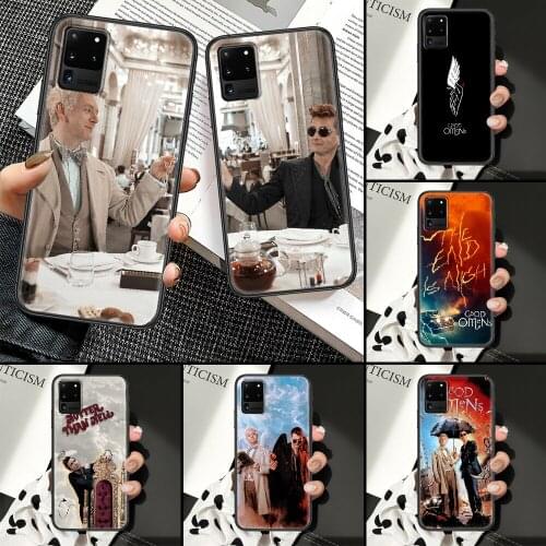 Good Omens Phone case For Samsung Galaxy Note 4 8 9 10 20 S8 S9 S10 S10E S20 Plus UITRA Ultra black luxury hoesjes painting