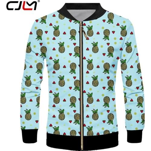 CJLM Fruit Pineapple Collage 3D Overall Printing Jacket Casual Street Style Zipper Jacket New Large Size Sports Jacket Dropship
