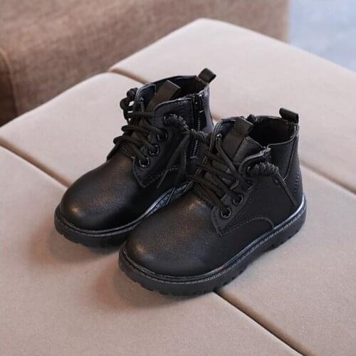 2021 Baby Fashion Autumn Children Ankle Boots For Boys Girl Kids Waterproof Sneakers Leather Boots Female Child Shoes