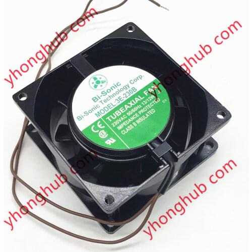Bi-sonic 3E-230B AC 230V 13W 80x80X38mm 2-wire Server Cooling Fan