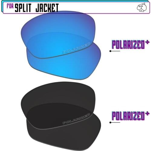 EZReplace Polarized Replacement Lenses for - Oakley Split Jacket Sunglasses - BlackPPlus-BluePPlus