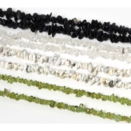 Hot Sale Multi Size 3-5mm Irregular Black,White,Glass Green Natural Stone Loose Chip Beads 34",Beads For DIY Jewelry Making