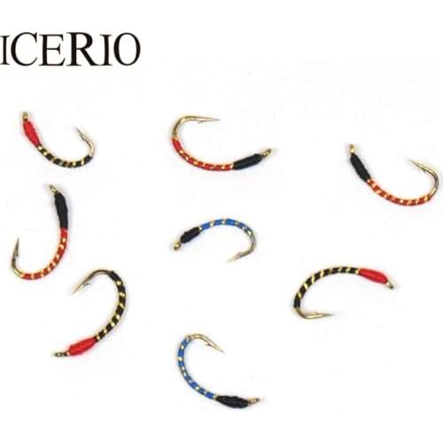ICERIO 10PCS Buzzers Nymphs Fly Fishing Trout Lure Size 10# 12# 14