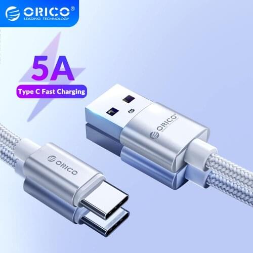 Orico 5A USB-C Type C Cable for Huawei Xiaomi Redmi Note Mobile Phone USB C 5A Fast Charging Cables Type-C Cord