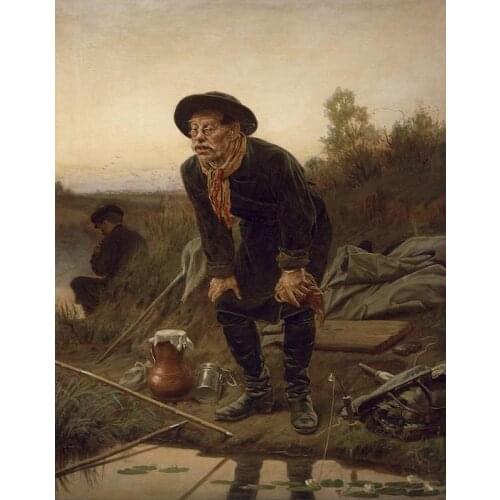 River fishing Oil Painting Cross Stitch Kits Needlework Sewing Embroidery Crafts 14ct Unprinted DIY Arts Handmade Home Decor