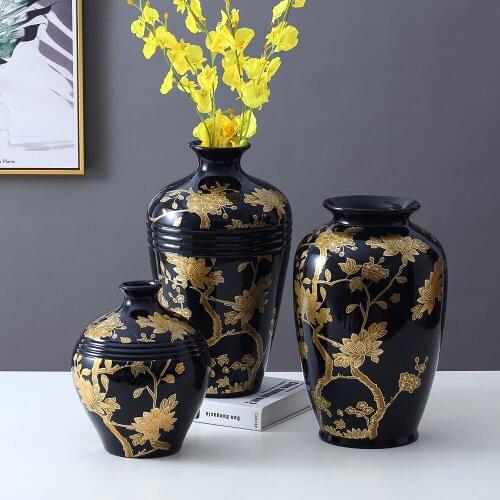 Classical Flower Vases Decoration Light Luxury Chinese Ceramic Flower Pot Decoration Wedding Housewarming Decoration Accessories