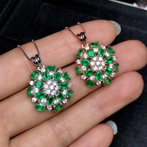 Classic natural emerald necklace, royal style, world famous gem, good quality, low price, 925 silver