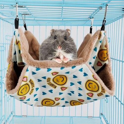 Pet products cage for hamster hammocks for rats guinea pigs sleeping bed hamster house accessories double thermal sleeping bag