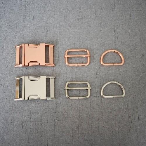 100 sets/lot metal buckle adjust buckle D ring/set 30mm DIY accessory for bag luggage backpack strap belt webbing Craft