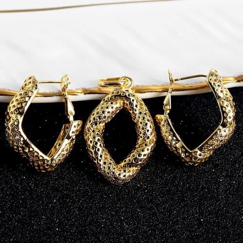 Fashion Jewelry Fashion Jewelry Sets For Women Earrings Pendant Hollow 2020 Clip Earrings Jewelry Sets For Wedding Party Gifts