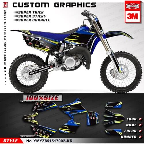 KUNGFU GRAPHICS Dirt Bike Personalized PVC Vinyl Stickers Decal Kit Complete Wrap for YZ85 YZ 85 2015 2016 2017 2018 Adhesives