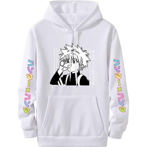 2021 Hot Japanese Anime Manga Kawaii Hunter X Hunter Hoodies Men/women Short Sleeve Sweatshirt Killua Zoldyck Hoddie For Teens