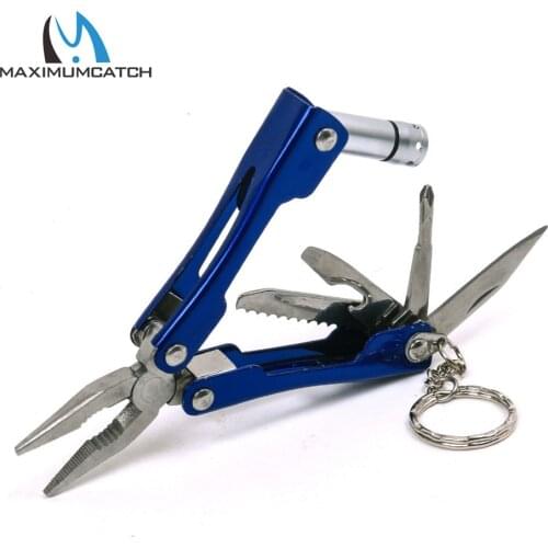 Maximumcatch Stainless Steel Multi-Purpose Pocket Fishing Pliers Mini LED Flashlight Knife Fishing Tool For Camping