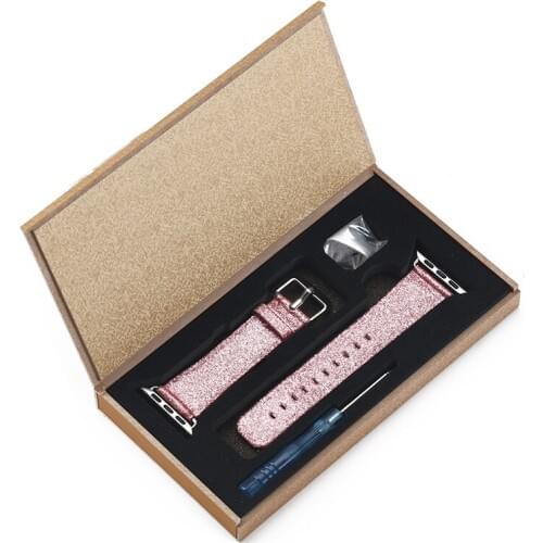 Onthelevel Youth Fashion Bling Bling Leather Strap Apple Watch Bands 42mm Watchbands Reloj Watch Accessories for iWatch 1/2/3/4