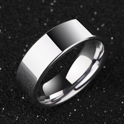 6mm/8mm Width Tungsten Rings Men for Aniversary/Engagement/Wedding Band Jewelry High Polished Flat Top Customized Free Engraving