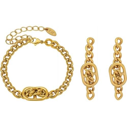 Stainless Steel Gold Stud Earrings Set For Girlfriend Design Gifts Women Minimalist Jewellery 2021 Trend Accessories