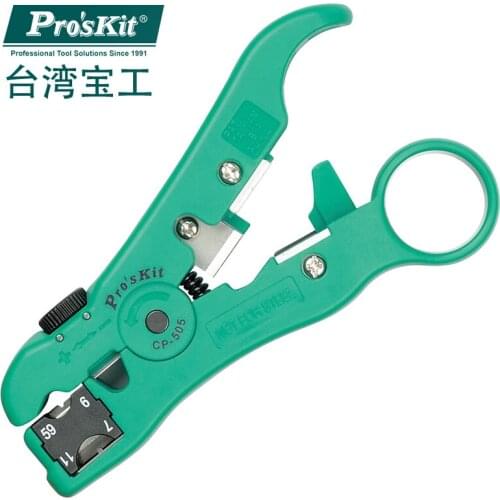 Original ProsKit CP-505 3 in 1 Universal Stripping Tool UTP/STP RG-59/6/7/11 Multifunctional Crimping Stripper