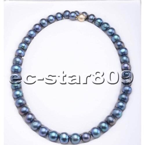 P5724 20" 13mm Tahitian-Black Round Freshwater Pearl Necklace