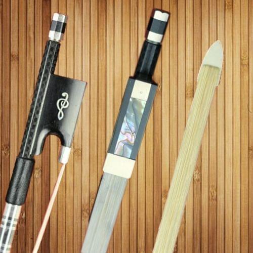 1 Pc Professional New Light Carbon Fiber 4/4 Violin Bow Nickel Silver Accessories Natural White Hair Violino Bow