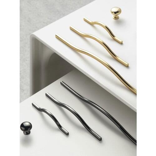 Wardrobe Handle Luxury Modern Minimalist Cabinet Black and Gold Drawer Long Handle Cabinet Door Wardrobe Door Handle