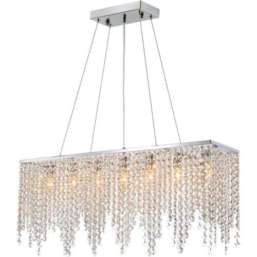 Modern led Pendant lights Rectangular restaurant Crystal Pendant lighting bar Restaurant Lighting office Crystal Pendant lamp