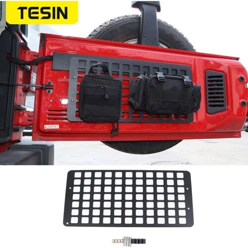 TESIN Car Rear Tailgate Storage Racks Trunk Cargo Shelf Aluminum Alloy Luggage Storage Carrier For Jeep Wrangler JK 2007-2017