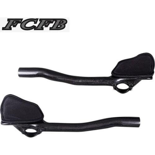 FCFB tt bar carbon handlebar road no logo Carbon Road Bicycle TT Bar Ends Rest Put Handlebar Aero TT Handle bars 3K 340mm