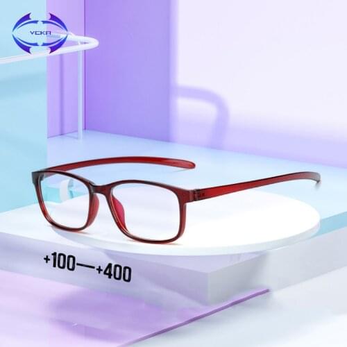 VCKA TR90 Super light Reading Glasses Men Women Presbyopic Eyeglass Square Anti-blue light Lense Eyewear +1.0 to +4.0