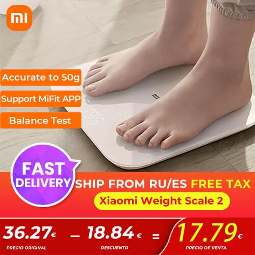 Original Xiaomi Smart Scale 2 Mi Smart Health Weight Scale Bluetooth 5.0 Digital Scale Support Android 4.3 iOS 9 Mifit APP Scale