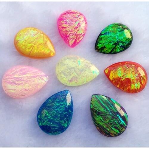 YUSDTSHA 12pcs 18*25mm Water drop Resin Rhinestones Flat Back Crystal Stones Jewelry accessories -E75