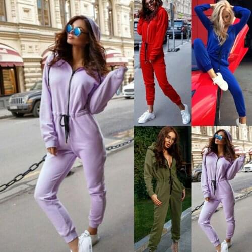 4 color Women Sports Tracksuit V-Neck Zip Up Sweatshirt Yoga Pants Yoga Sports Casual Hooded Jumpsuit