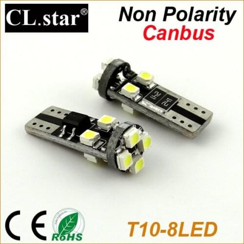 10pcs No polarity 100% Error free W5W 194 168 T10 8smd canbus led LED Interior dome map Light