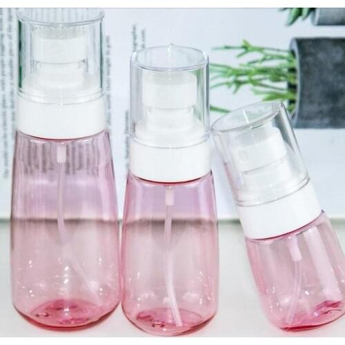 10pcs 100ml Portable Pink Spray Bottle Perfume Liquid Refillable Plastic Travel Cosmetic Pump Bottlesgood qty
