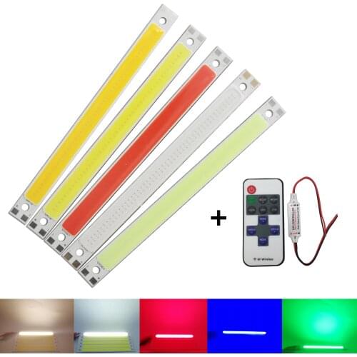 10W 12V DC dimmable wiht RF remmote controller 120x10mm COB LED light source Warm White Blue Red Green for DIY auto strip lamp