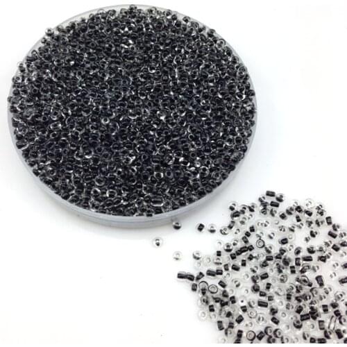 16g 1000pcs 2mm 12/0 Black Clear Color Round Loose Spacer Beads Cezch Glass Seed Beads Handmade Jewelry Making DIY Garment Bead
