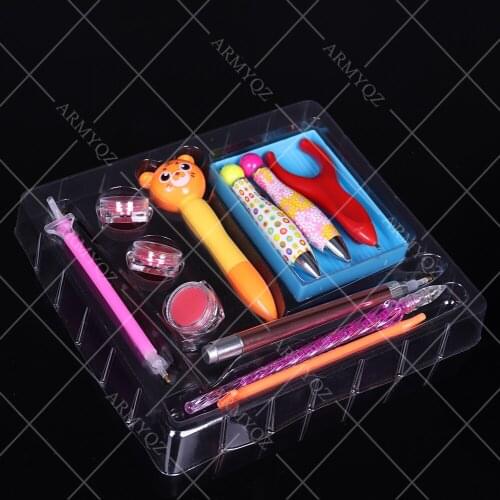 12PC Diamond Painting Pen Glue Tray Accessories Diamond Embroidery Lighting Point Drill Pen Tool For Square Painting