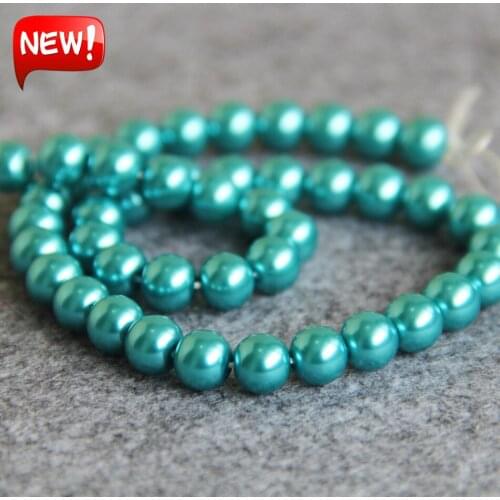 2015 Fashion 8-14mm Light Blue Shell pearl beads Seashell DIY gift for women girl loose Jewelry making design 15inch Wholesale