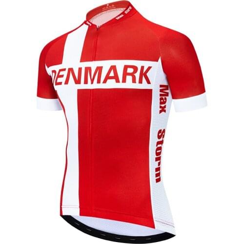 2021 Denmark New Team Cycling Jersey Customized Road Mountain Race Top max storm Reflective zipper 4 pocket