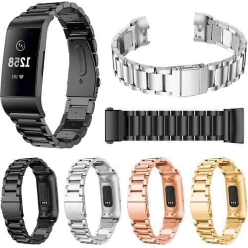 Stainless Steel Watch Band Strap For Fitbit Charge 3 Band Link Bracelet Strap Replacement Watchband For Fitbit Charge 3
