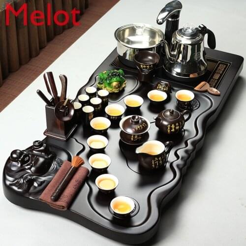 Tea Set Solid Wood Tea Table Household Minimalist Tea Ceremony Set Four-in-One Boiling Water Tea Pitcher Kung Fu Tea Tray