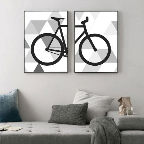 Black Bike Poster Nordic Art Print Scandinavian Canvas Painting Simplicity Wall Picture for Living Room Decor Unframe