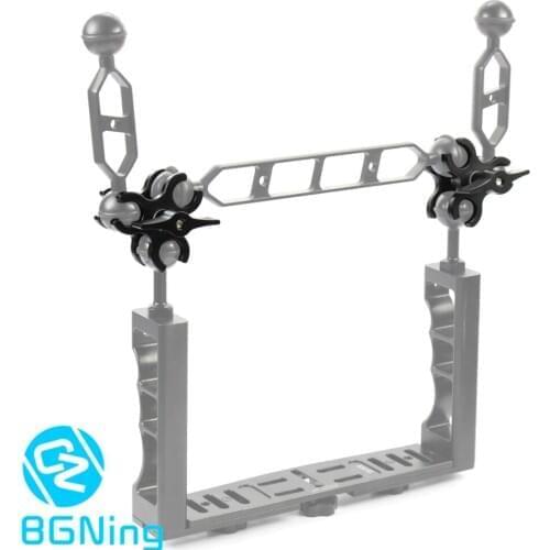 CNC 3-hole Butterfly Clip Light Clamp Ball Head Mount Adapter Camera Diving Tripod Bracket for Gopro Hero Yi DSLR SLR Accessory