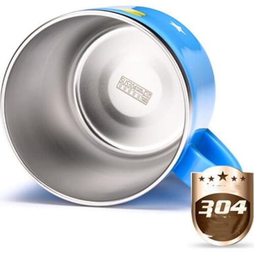 Disney Childrens Cup 304 Stainless Steel Kindergarten Baby Drink cup Anti-scalding Resistance with Cover Single Handle Cup