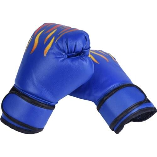 Child Boxing Fighting Gloves Kid Professional Training Muay Thai Sparring Punching Kickboxing Breathable PU Flame Gloves