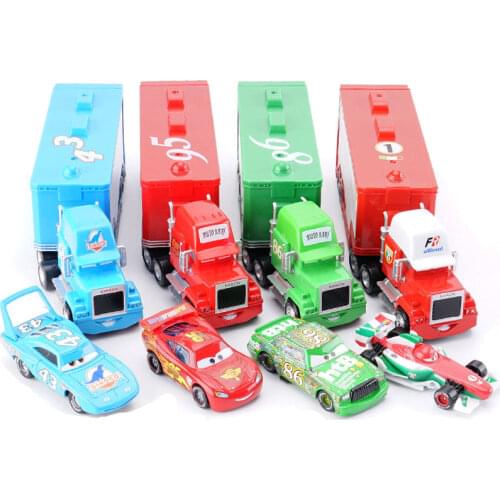 Disney Pixar Cars 2 Lightning McQueen Chick Hicks The King 1:55 Alloy Diecast Cars Truck Boy Toys Gifts Sets Retail