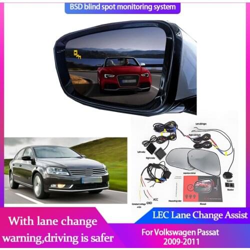 For Volkswagen Passat 2009-2011 BSD BSM Blind Spot Radar Detection Microwave Sensor LCA Mirror Light Alarm