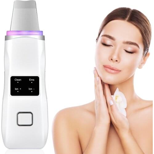 Ultrasonic Light Therapy Skin Scrubber LED Photon Deep Face Cleaning Vibration Massager Acne Blackhead Removal skin care tools