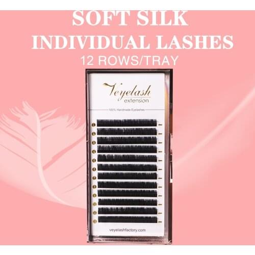 VLash Individual Eyelash Extension Silk Lashes Russian Volume Soft Natural Lash Extensions Customized Package with Private Logo