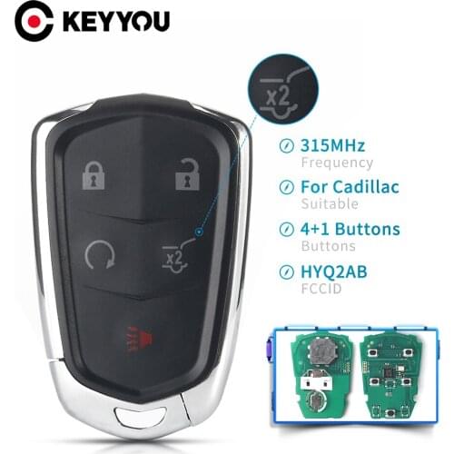 KEYYOU HYQ2AB 315MHZ for Cadillac ESCALADE /ESCALADE ESV 2015-2019 XTS CTS CT6 ATS 3/4/5/6 Button Smart Remote Car Key Fob
